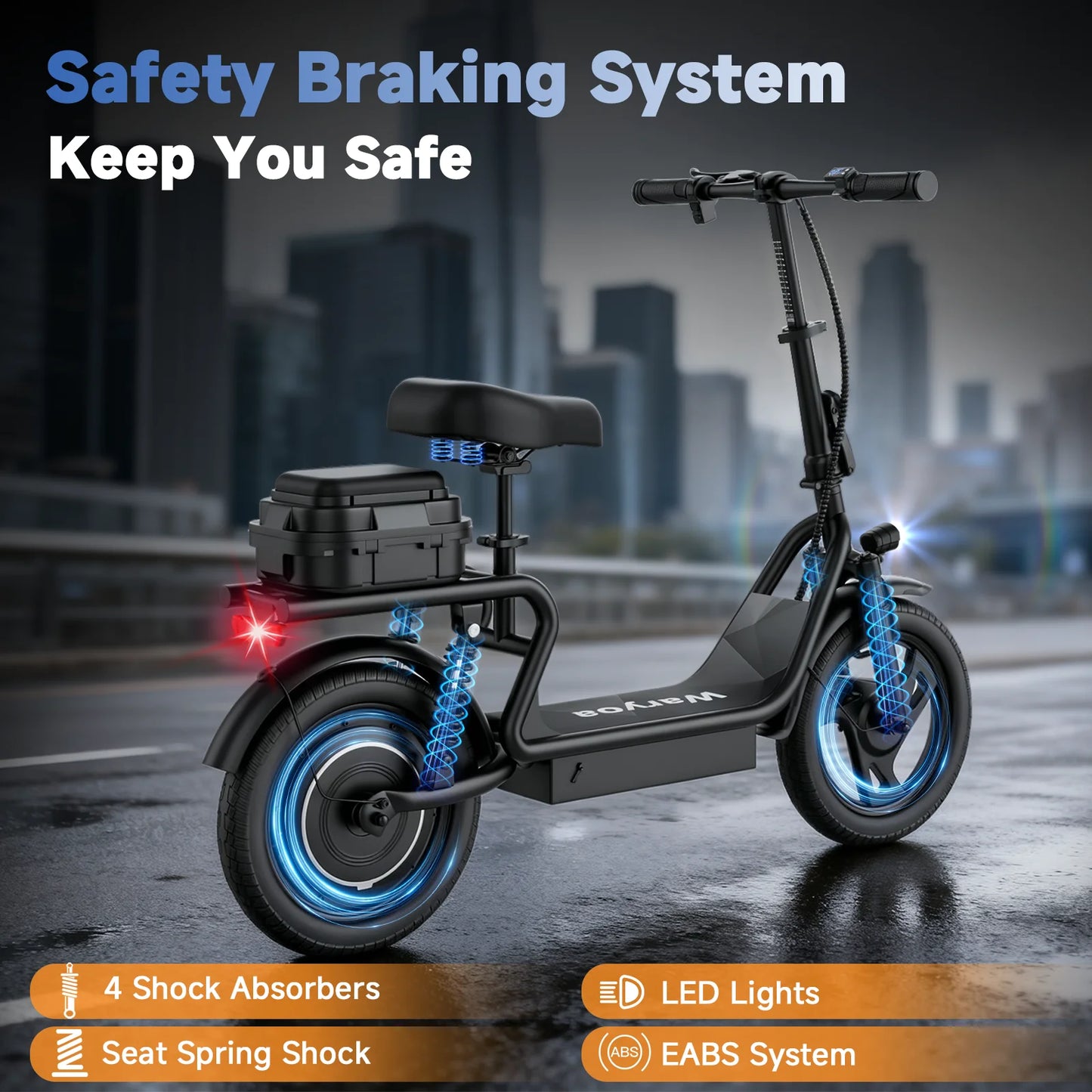 AOVOPRO 500W Foldable Electric Bike 10.4Ah Battery 28 Mile Range
