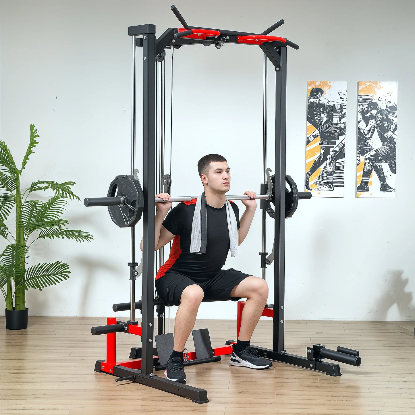 Smith Machine Multi Function Power Cage With Lat Pull Down
