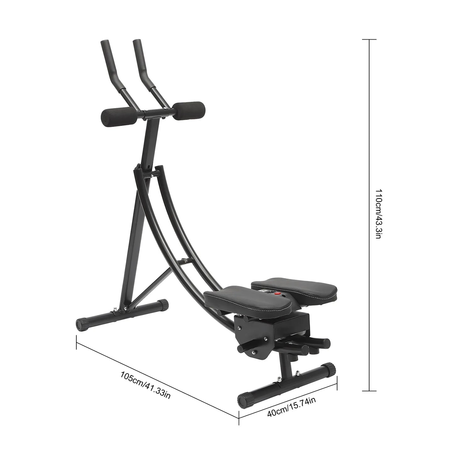 Abdominal Crunch Coaster Ab Trainer With LCD Monitor Six Silent Rollers