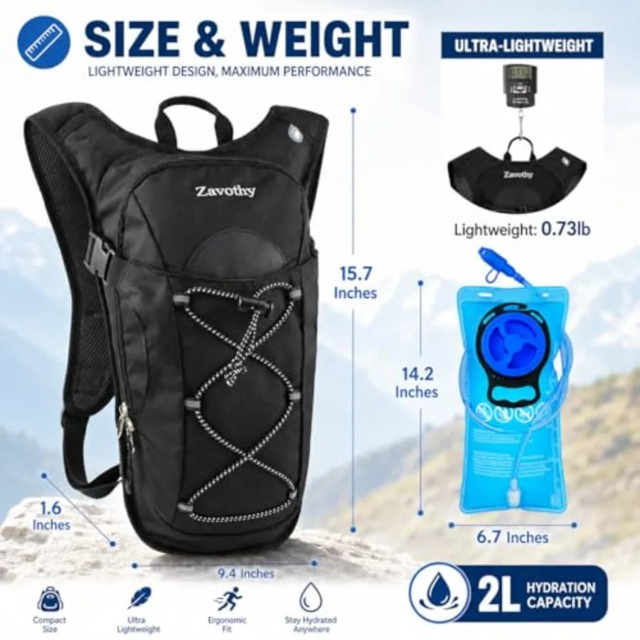 Hydration Backpack Water Bladder Pack For Hiking Cycling Running