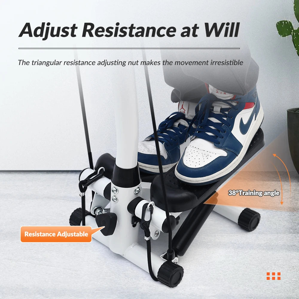 Exercise Stepper Machine With LCD Display And Resistance Bands