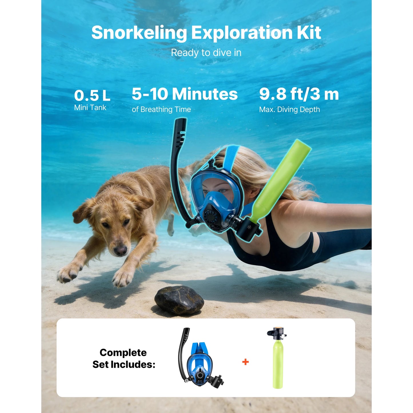 Mini Scuba Tank Portable Underwater Breathing Emergency Rescue