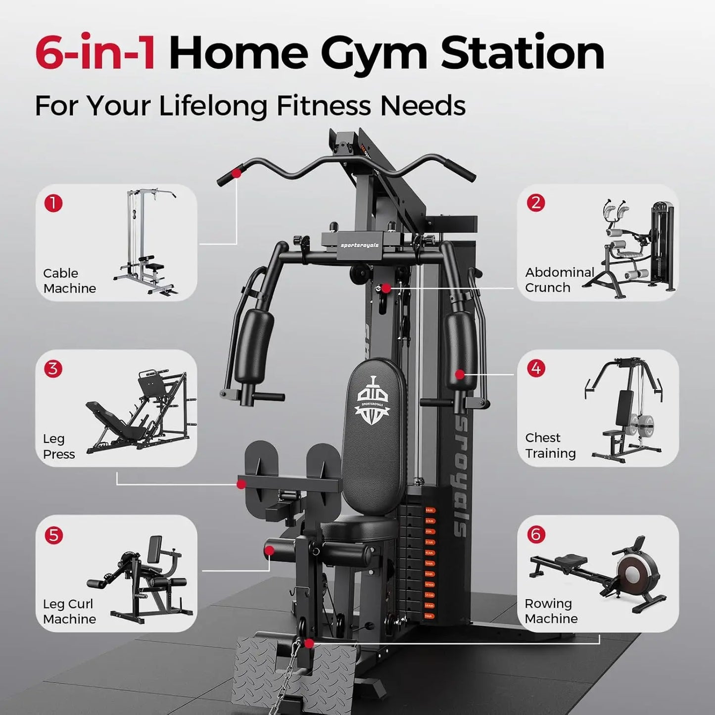 FED Fitness Home Gym With Pulley System And 150LBS Stack