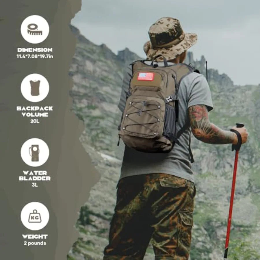 Lightweight Hydration Hiking Backpack Water Bladder And High Flow Bite Valve