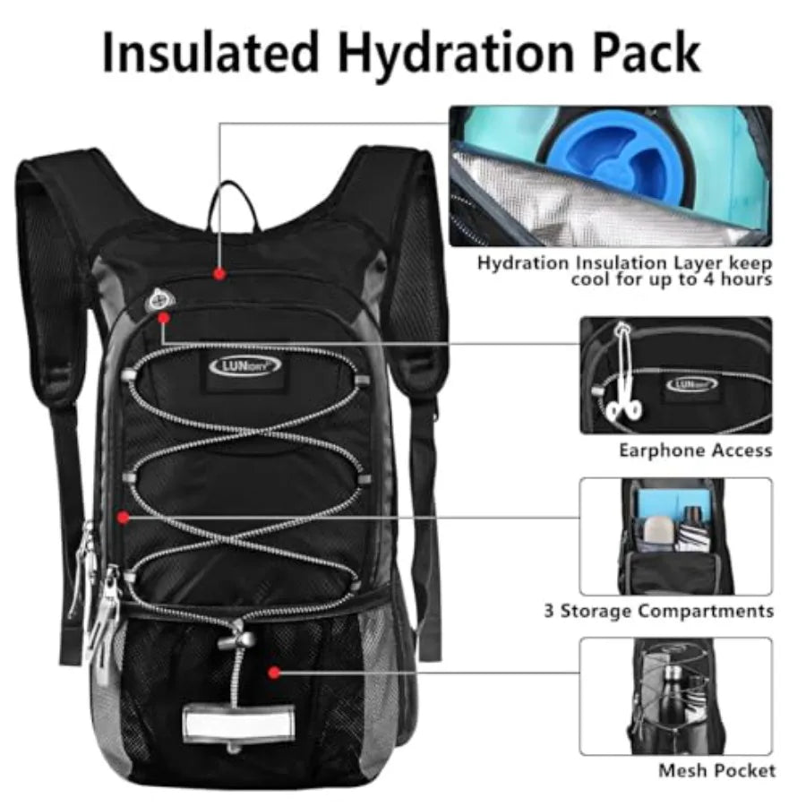 Hydration Pack Backpack Insulated With BPA Free Leak Proof Water Bladder