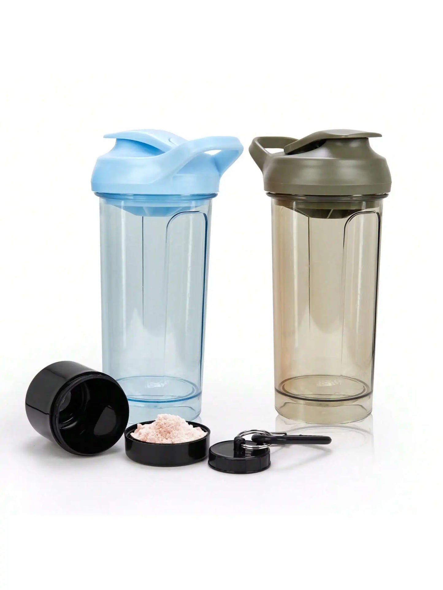 Two Pack Shaker Bottles With Pill Organizer And Storage