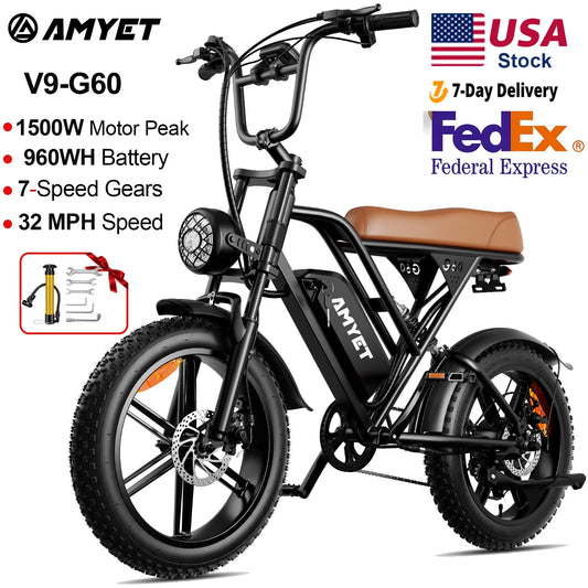 Amyet 1000W Electric Bike 48V Lithium Battery Mountain Ebike