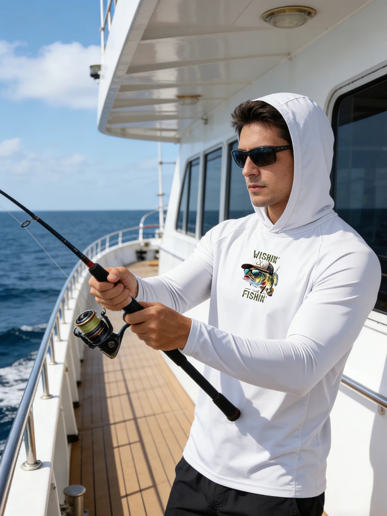 Men's Fishing Hoodie Long Sleeve Sun Protection Shirt