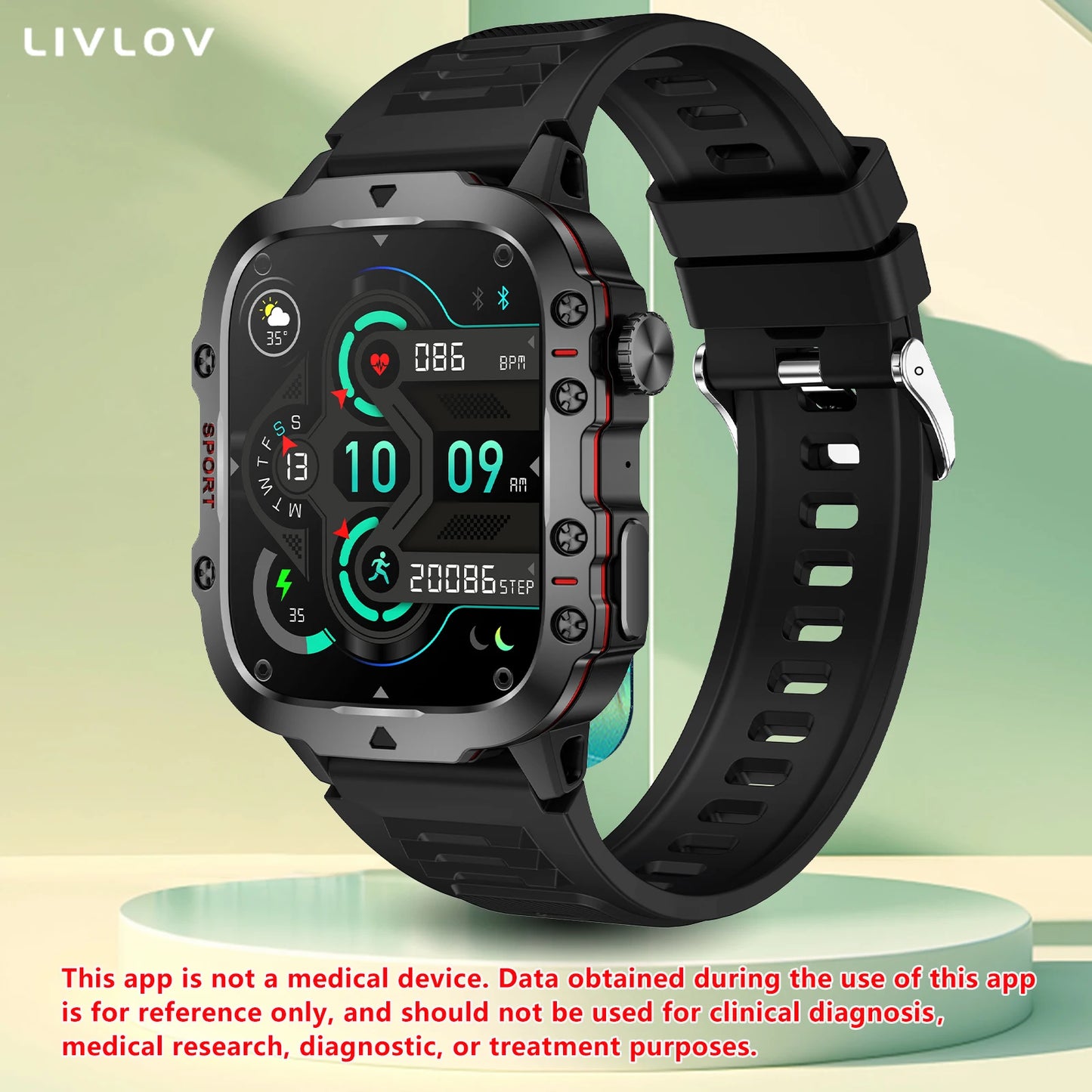 LIVLOVCa AI Voice Assistant Smart Watch With Bluetooth Calls