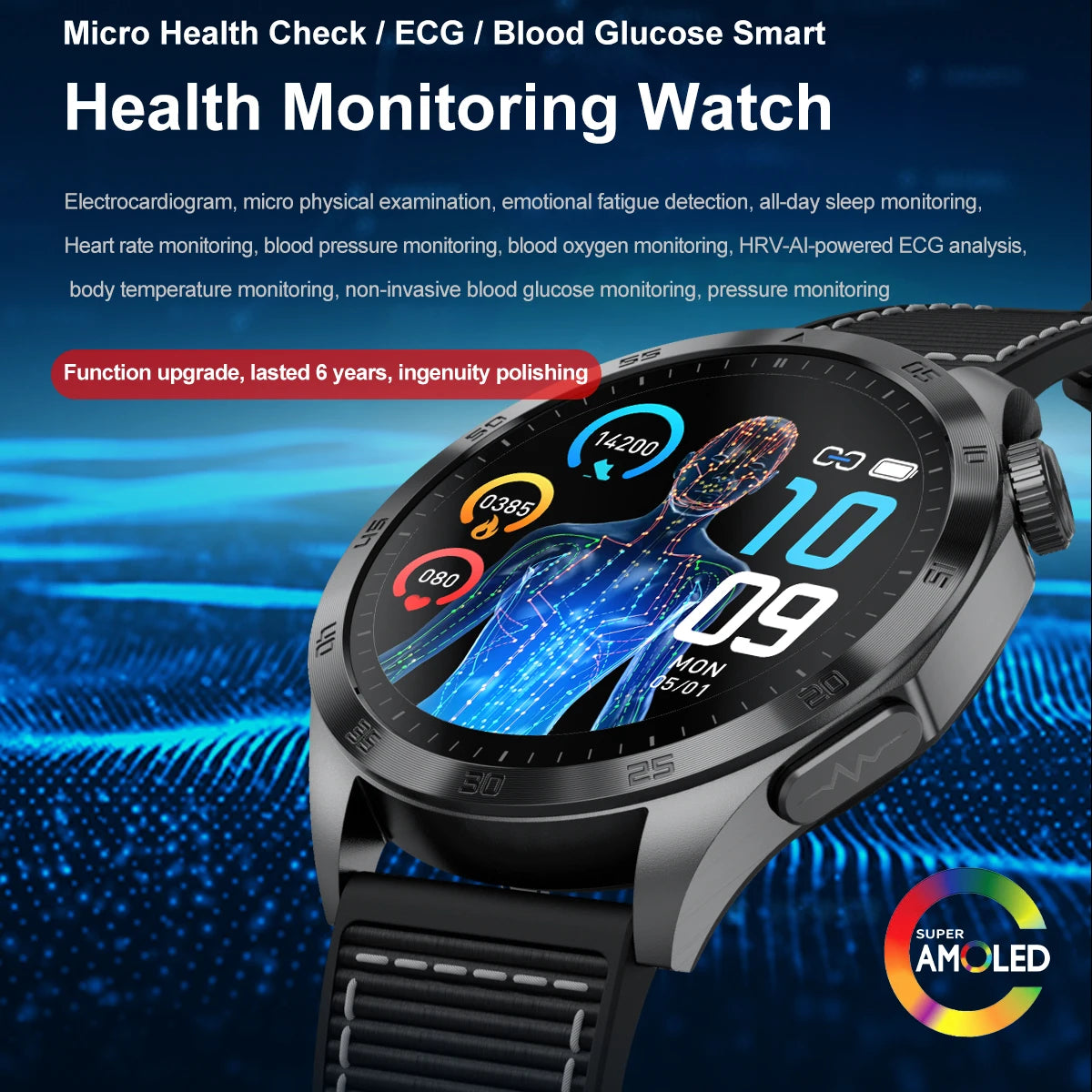 Marsyu 2026 Nursing Grade Smart Watch ECG PPG Blood Pressure