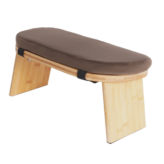Ergonomic Bamboo Meditation Bench Foldable Stool For Yoga