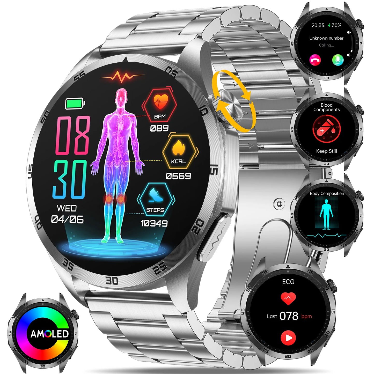 Marsyu 2026 Nursing Grade Smart Watch ECG PPG Blood Pressure