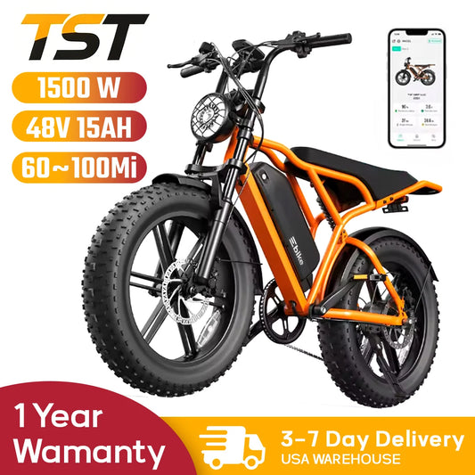 TST 1500W Electric Bike With Fat Tires For All Terrain