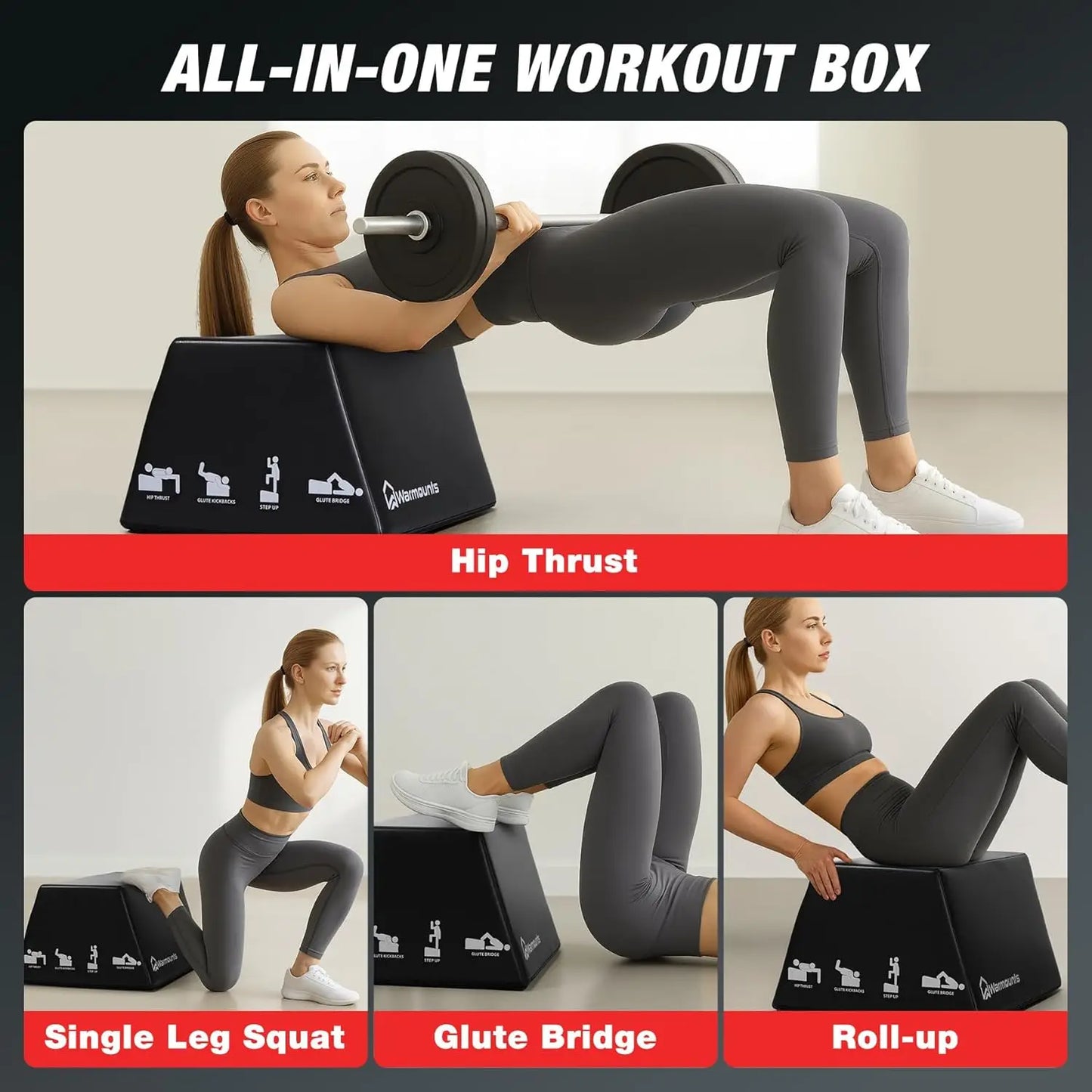 Warmounts Hip Thrust Box For Home Gym Strength Training