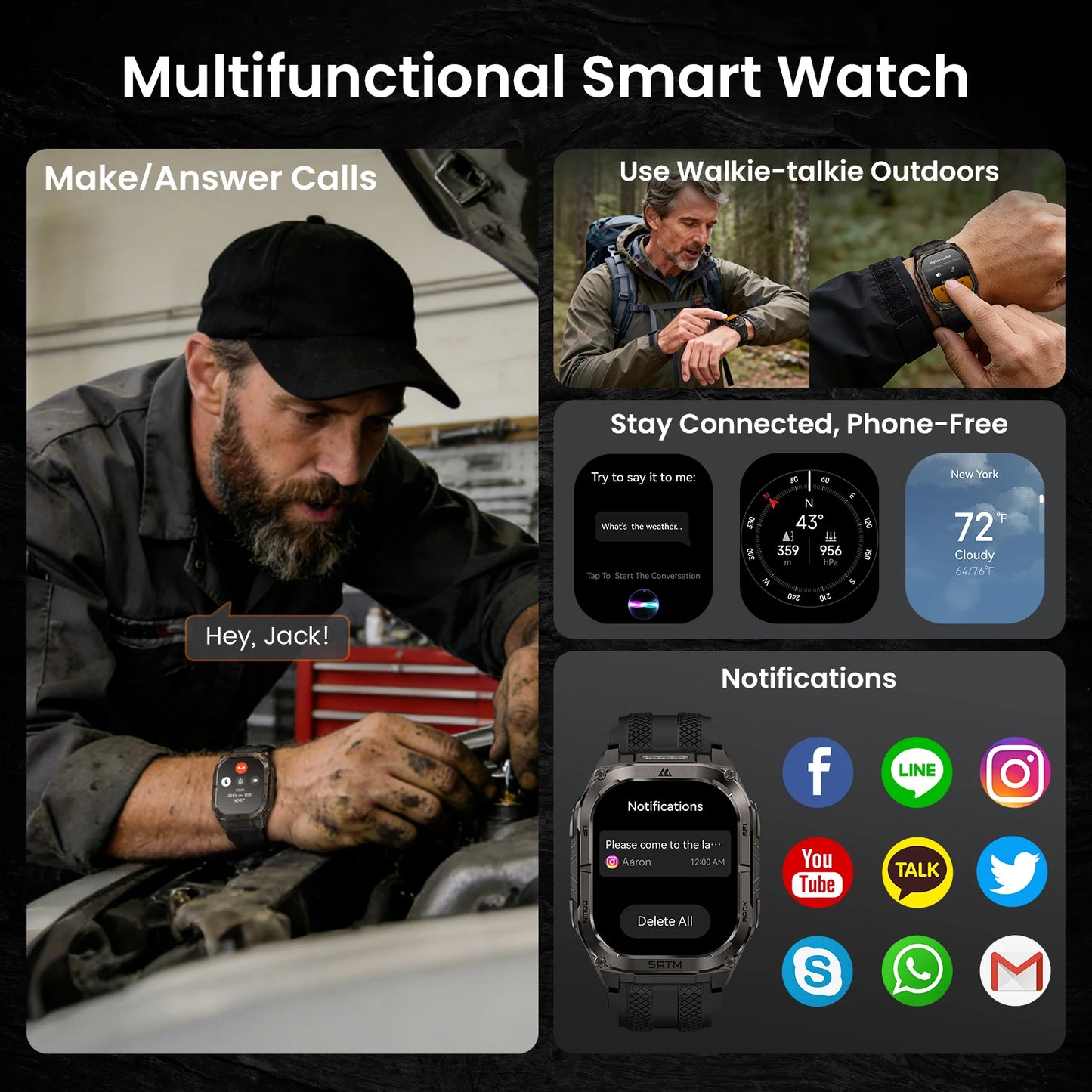 Kospet Tank M4C GPS Smartwatch For Men