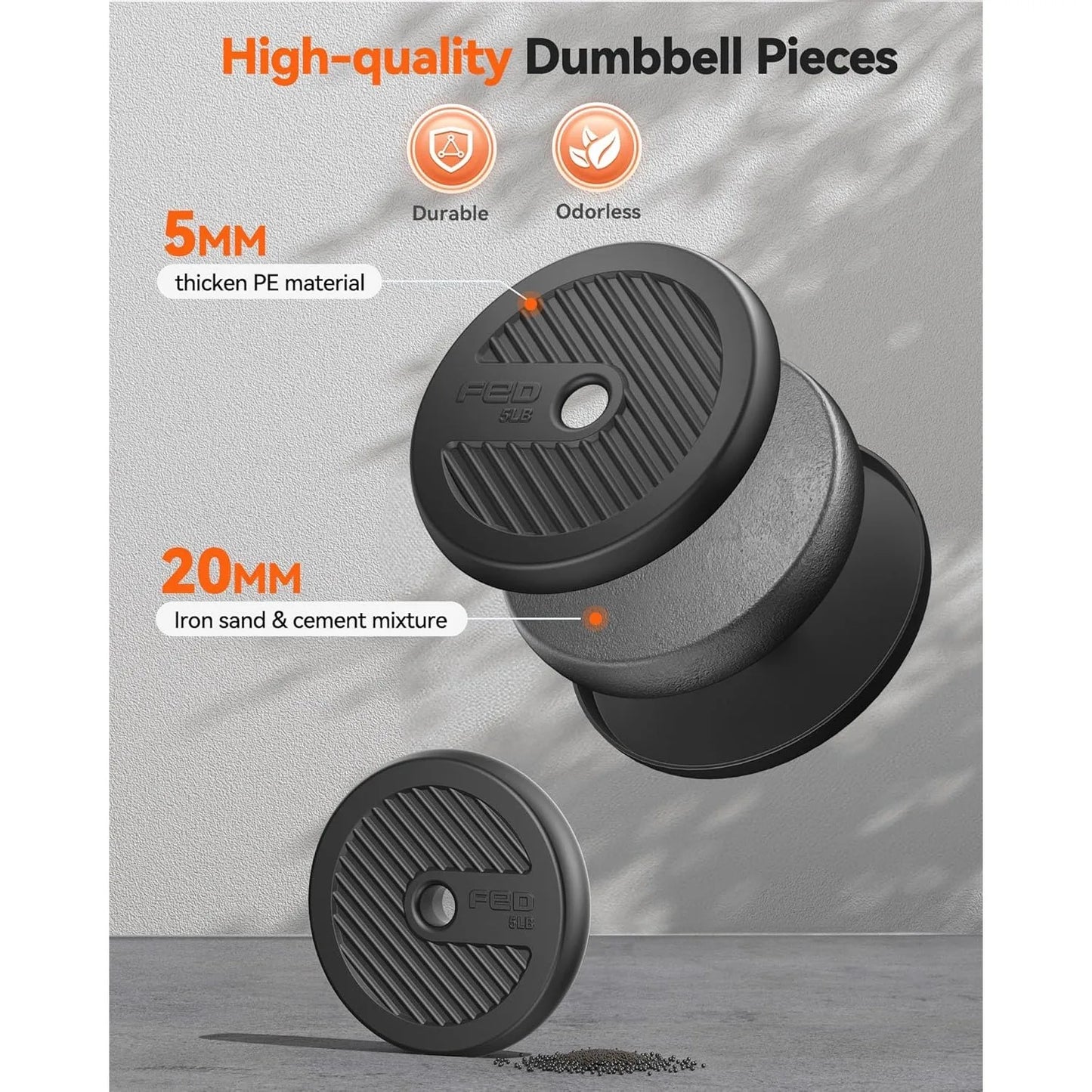 FED Fitness Adjustable Dumbbells Five In One Strength Set