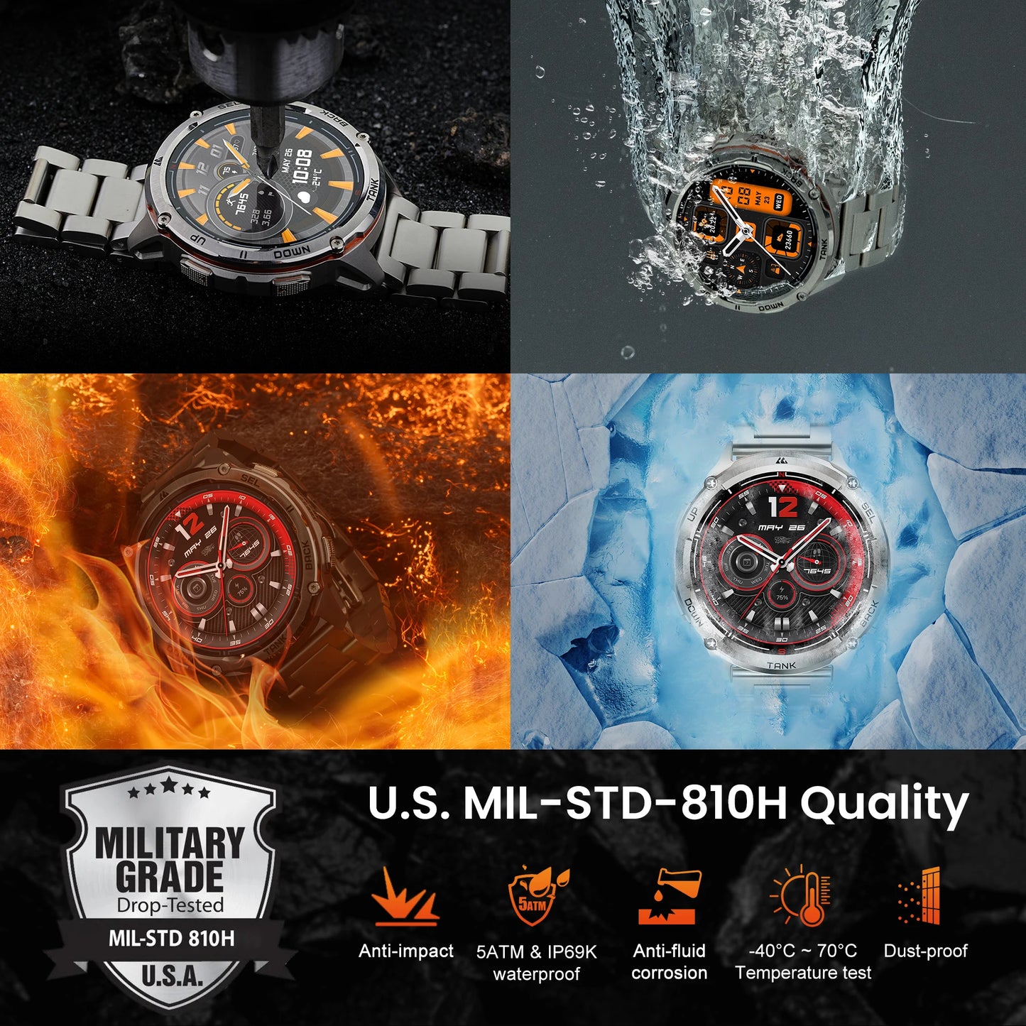KOSPET Tank T3 Ultra 2 GPS Smartwatch IP69K Waterproof