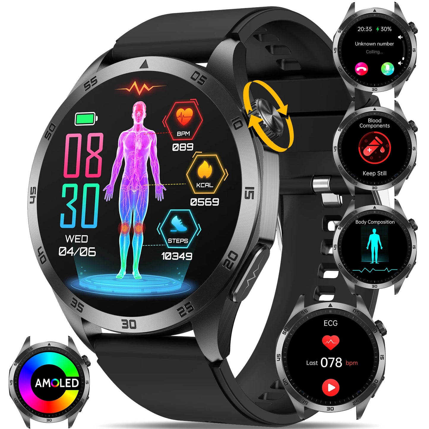 Marsyu 2026 Nursing Grade Smart Watch ECG PPG Blood Pressure