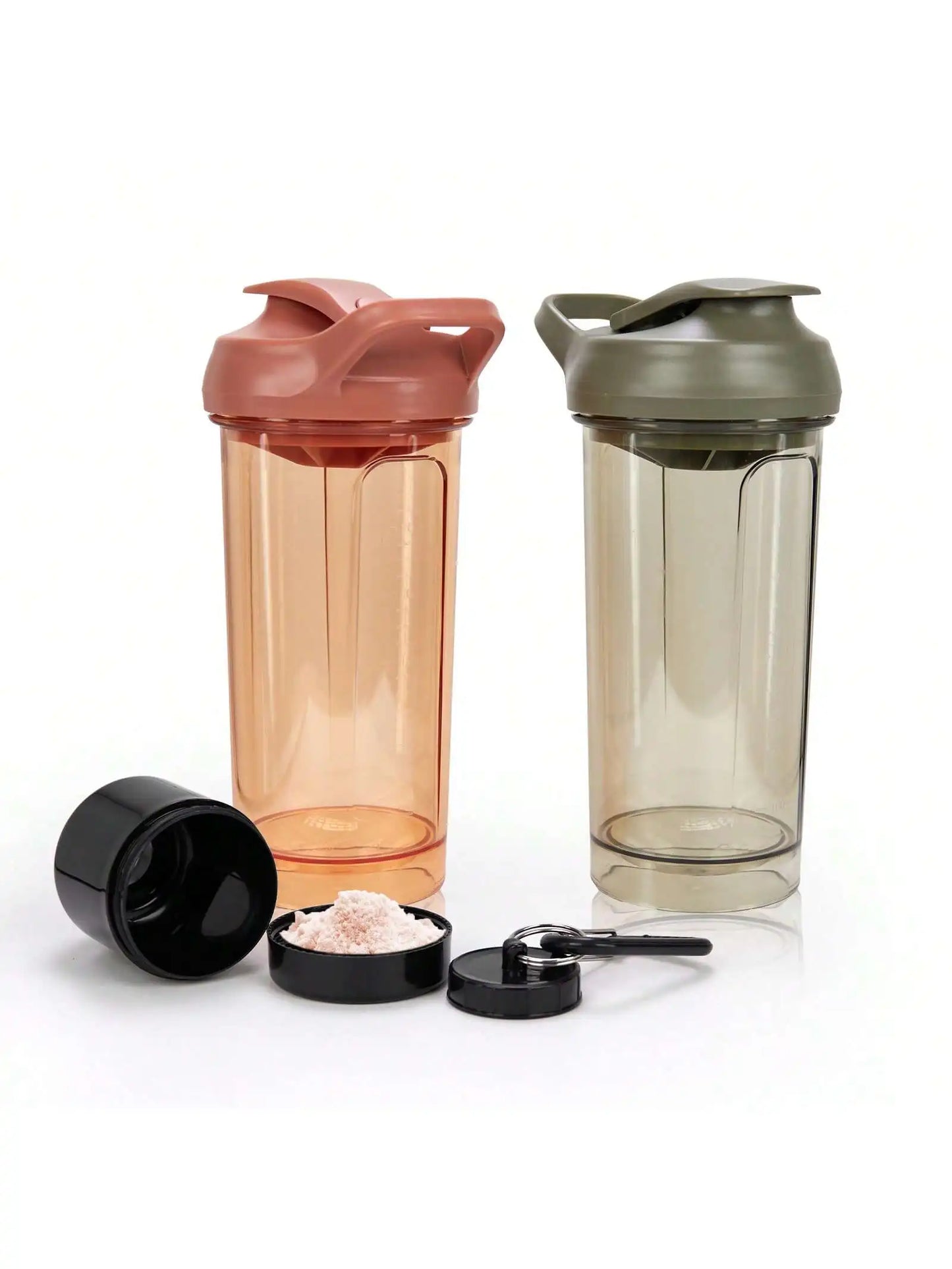 Two Pack Shaker Bottles With Pill Organizer And Storage