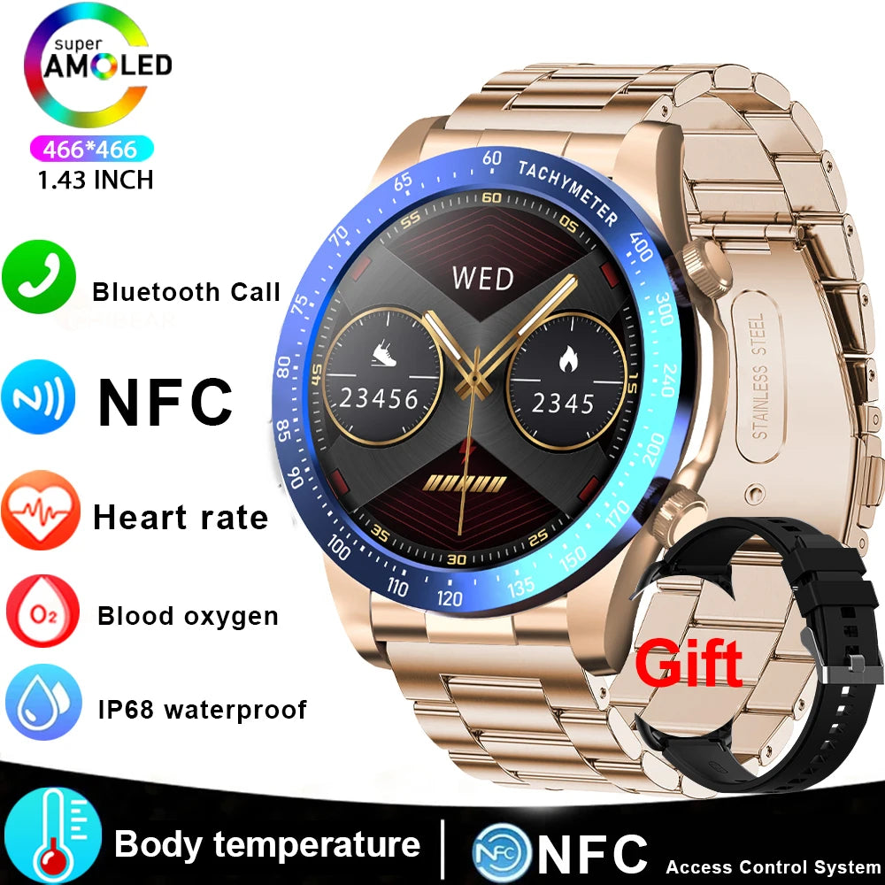 Smart Watch For Men AMOLED Bluetooth Heart Rate Fitness Tracker
