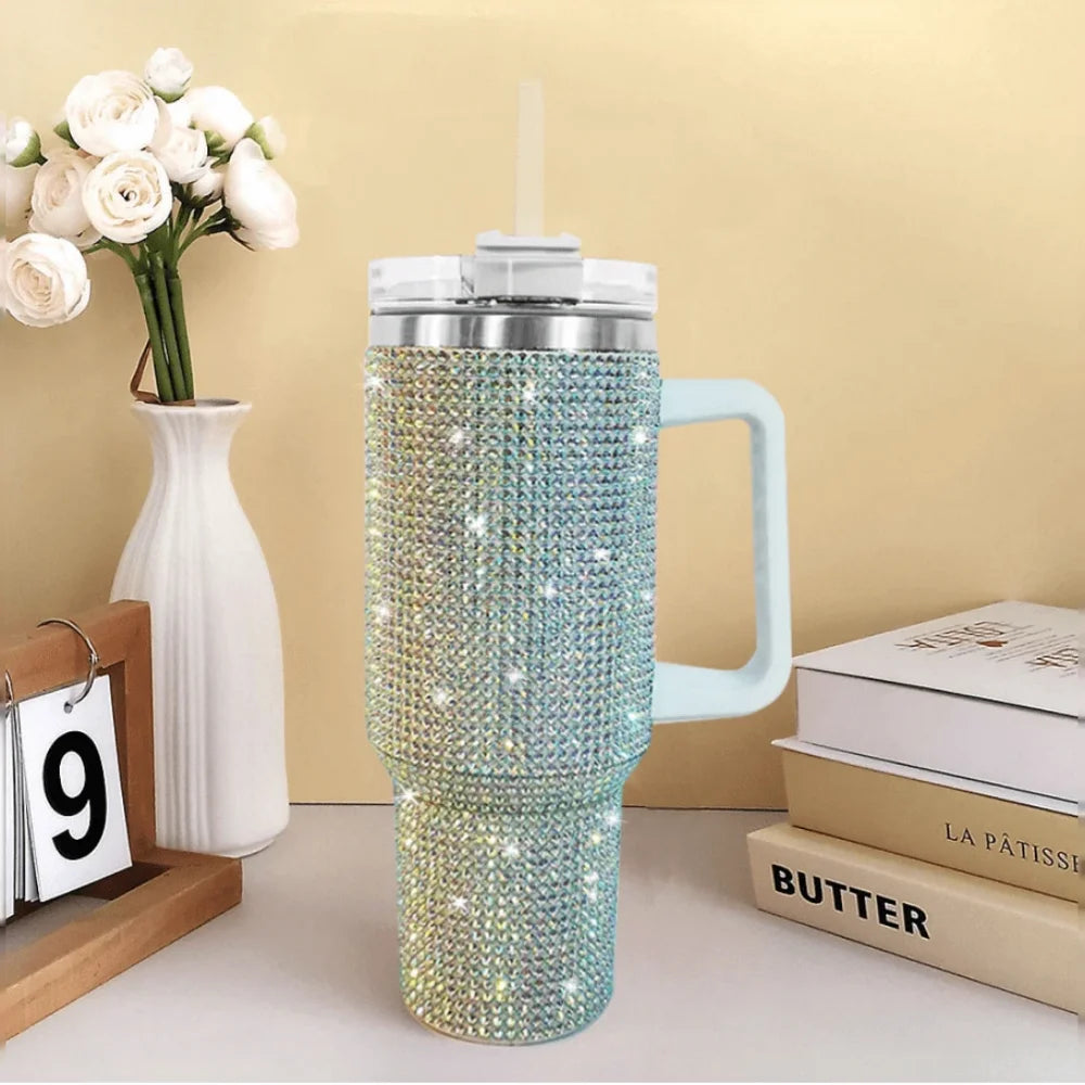 Stainless Steel Insulated Mug With Handle And Straw Lid Double Wall