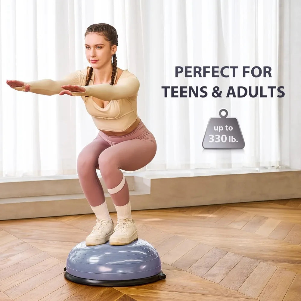 ZELUS Inflatable Balance Ball Trainer With Resistance Bands