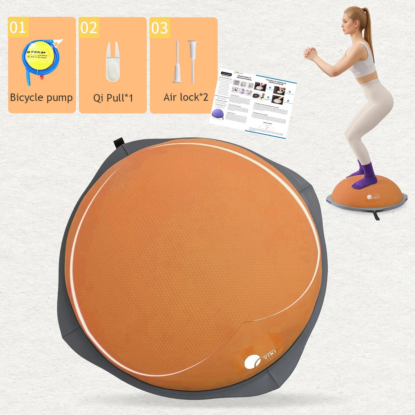 Home Balance Ball and Half Ball Trainer for Core Yoga Workout