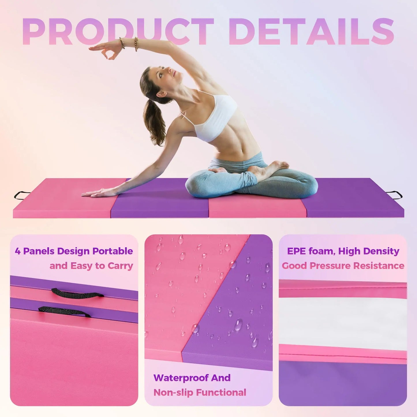 HiMISS Gymnastics Mat 4-5 Fold Tumbling Mat