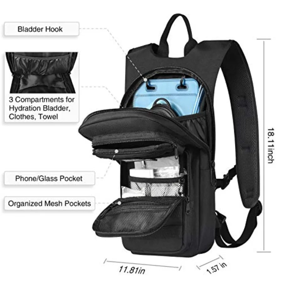 Hydration Backpack With 3L TPU Bladder Unisex Tactical Molle Pack
