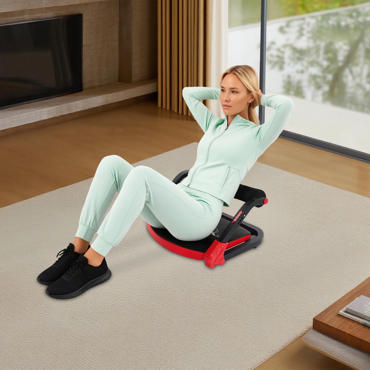 Foldable Abdominal Exerciser With Adjustable Intensity For Home Gym