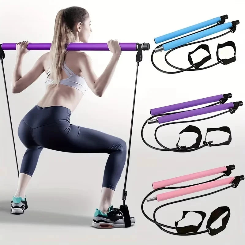 Lingpeng Pilates Bar With Resistance Bands For Yoga And Fitness