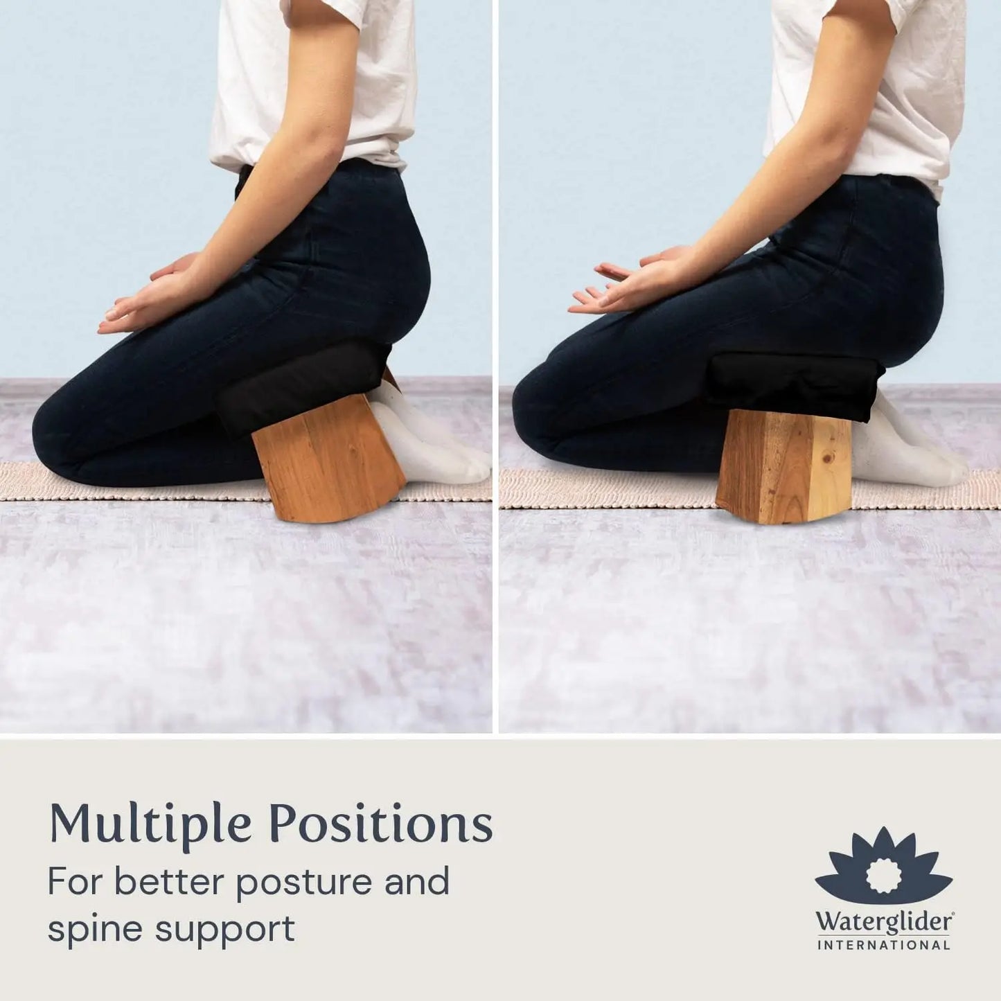 Acacia Wood Meditation Bench for Perfect Posture Seiza Stool
