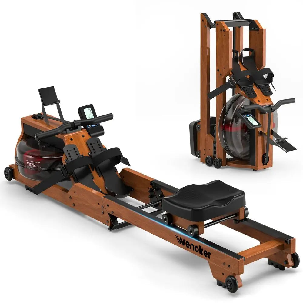 YTYIN Wooden Rowing Machine For Home Use Durable Wood Frame