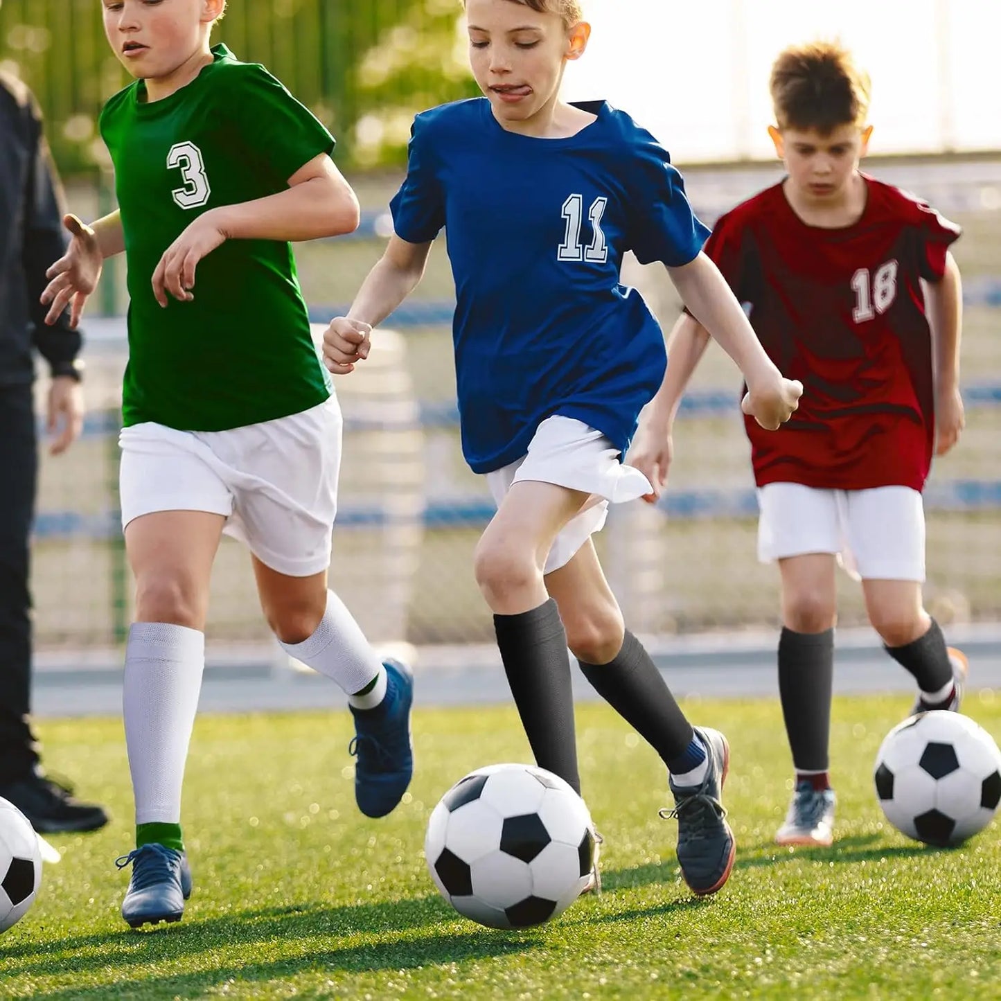 Soccer Shin Guard Covers For Kids Teens, Soft Breathable Sleeves