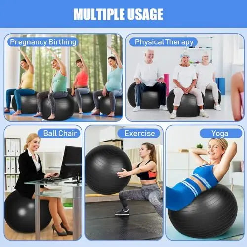 YTYIN 8-Piece Yoga Exercise Balls Set With Pump