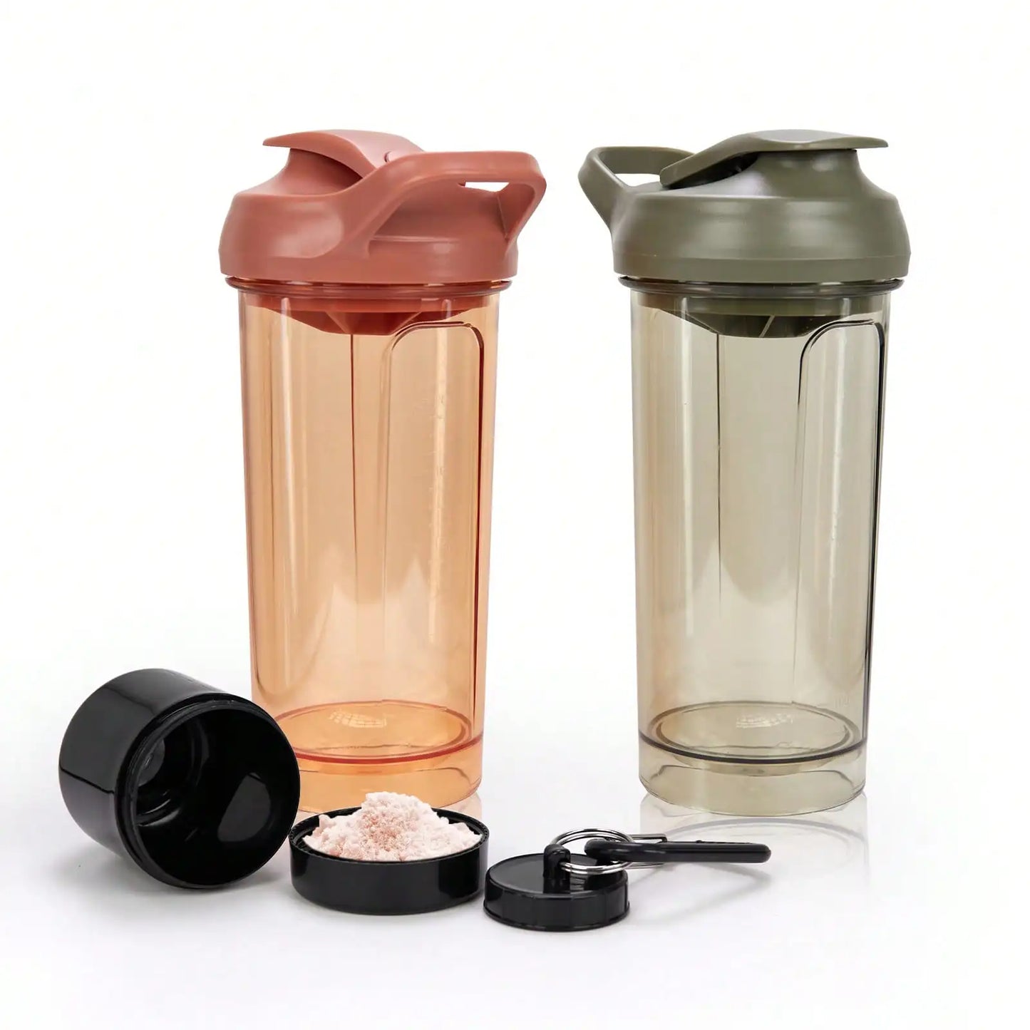 Two Pack Shaker Bottles With Pill Organizer And Storage