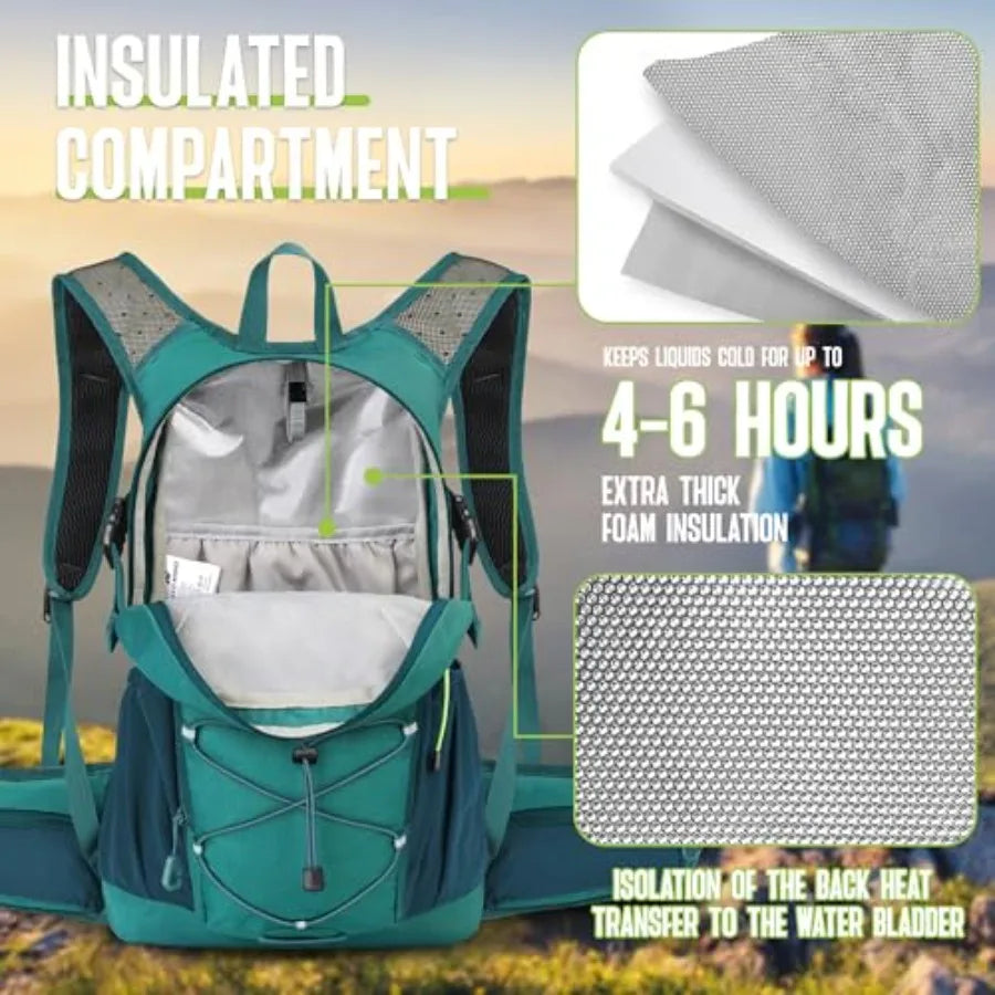 Hydration Backpack For Hiking Insulated Pack With Water Bladder