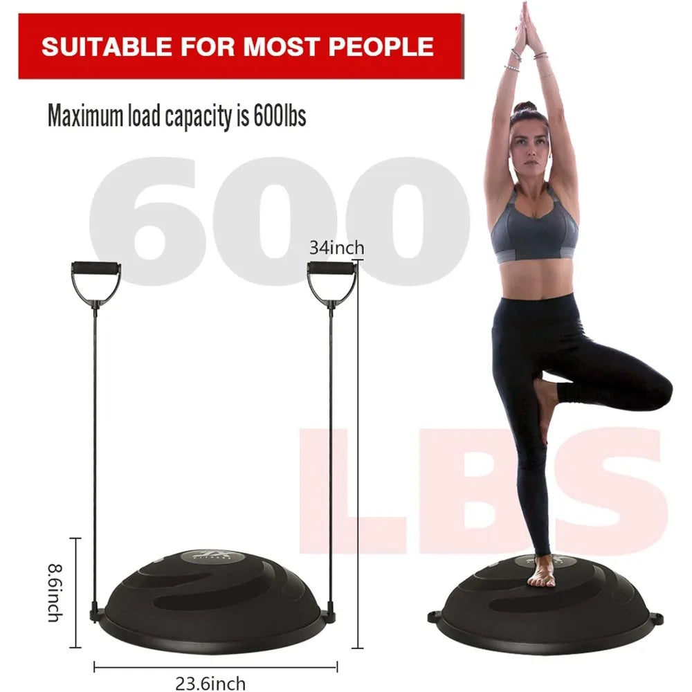 JX FITNESS Balance Half Ball Trainer With Resistance Bands Pump