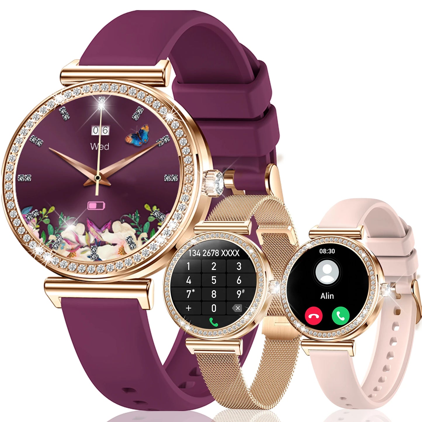 INNOFOVO Women Smartwatch 1.29-Inch Touchscreen With Wireless Calls