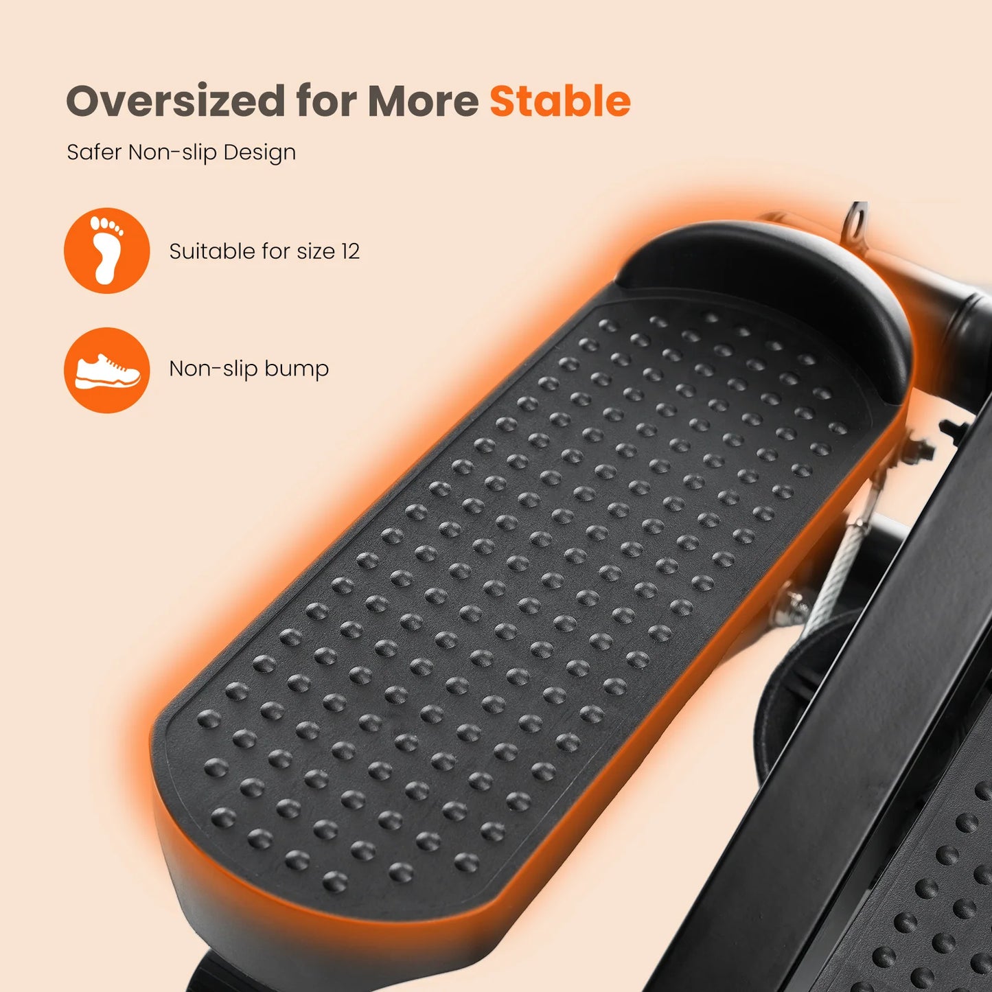 Mini Stepper With Resistance Bands, 300 LBS Capacity, LCD Monitor