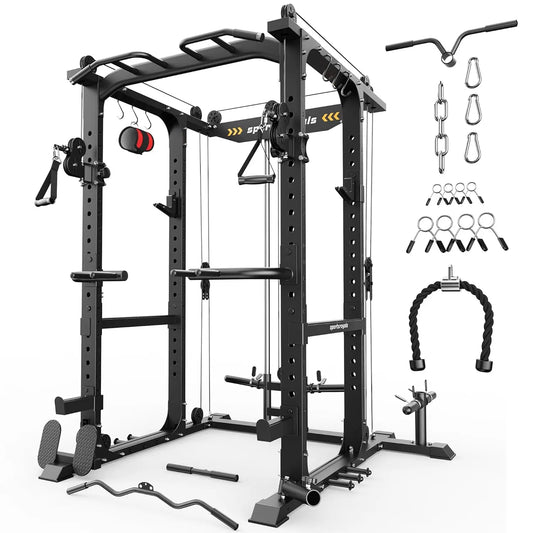 LAT Power Cage And Squat Rack With Pulley System