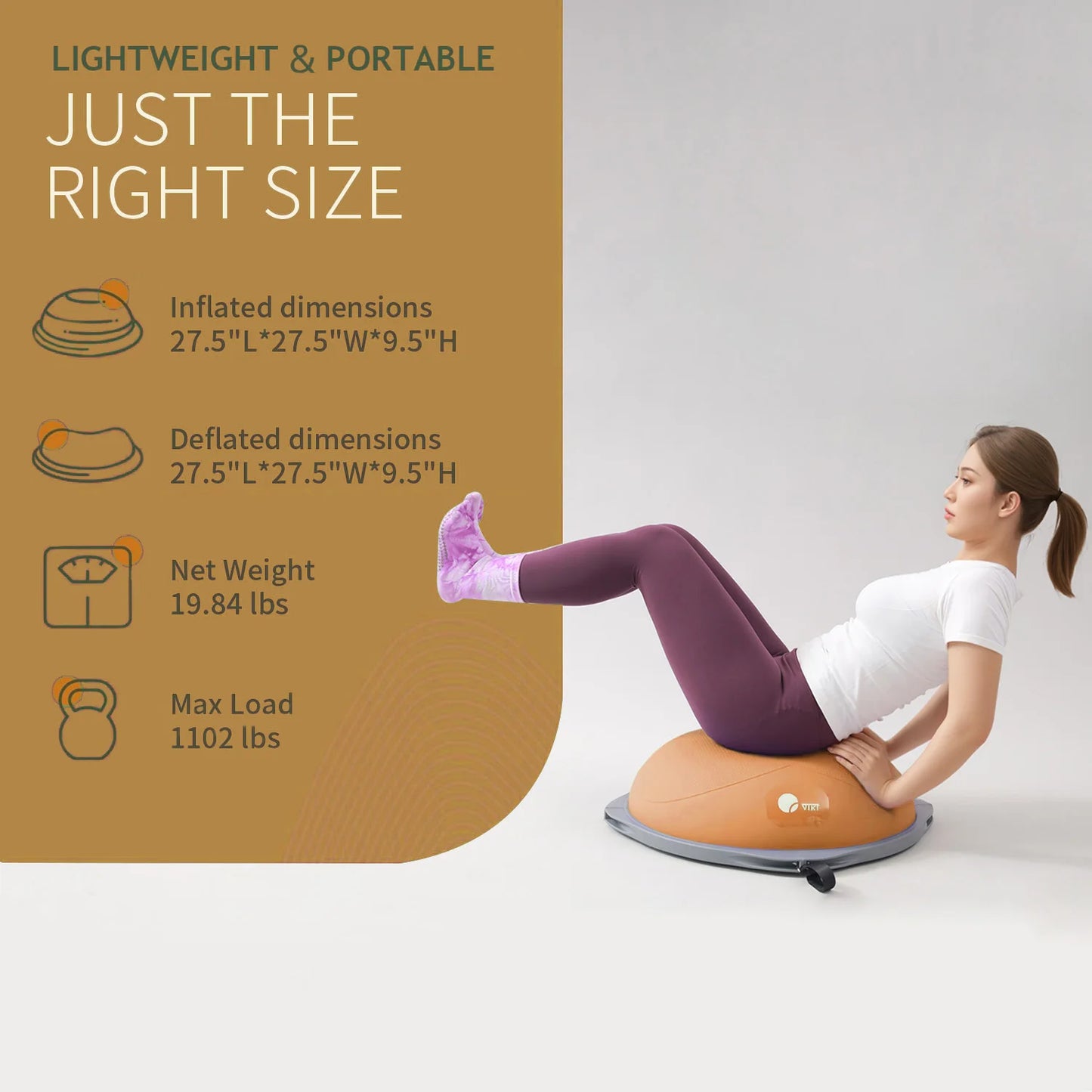 Home Balance Ball and Half Ball Trainer for Core Yoga Workout