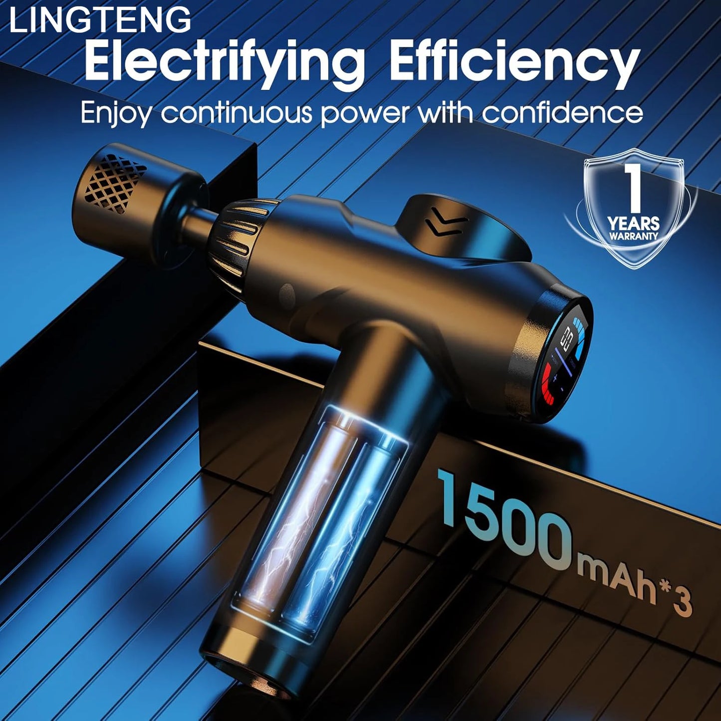 LINGTENG Massage Gun With Hot Cold 7 Heads For Deep Tissue