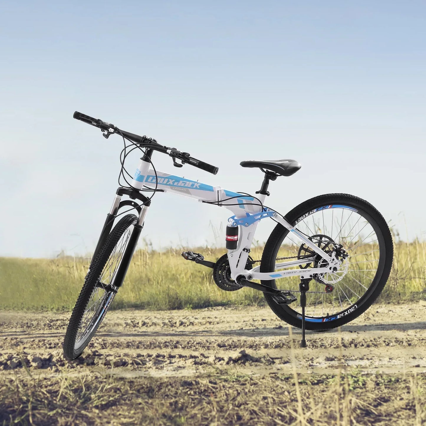 Foldable Mountain Bike For Men 21 Speed All Terrain Brakes