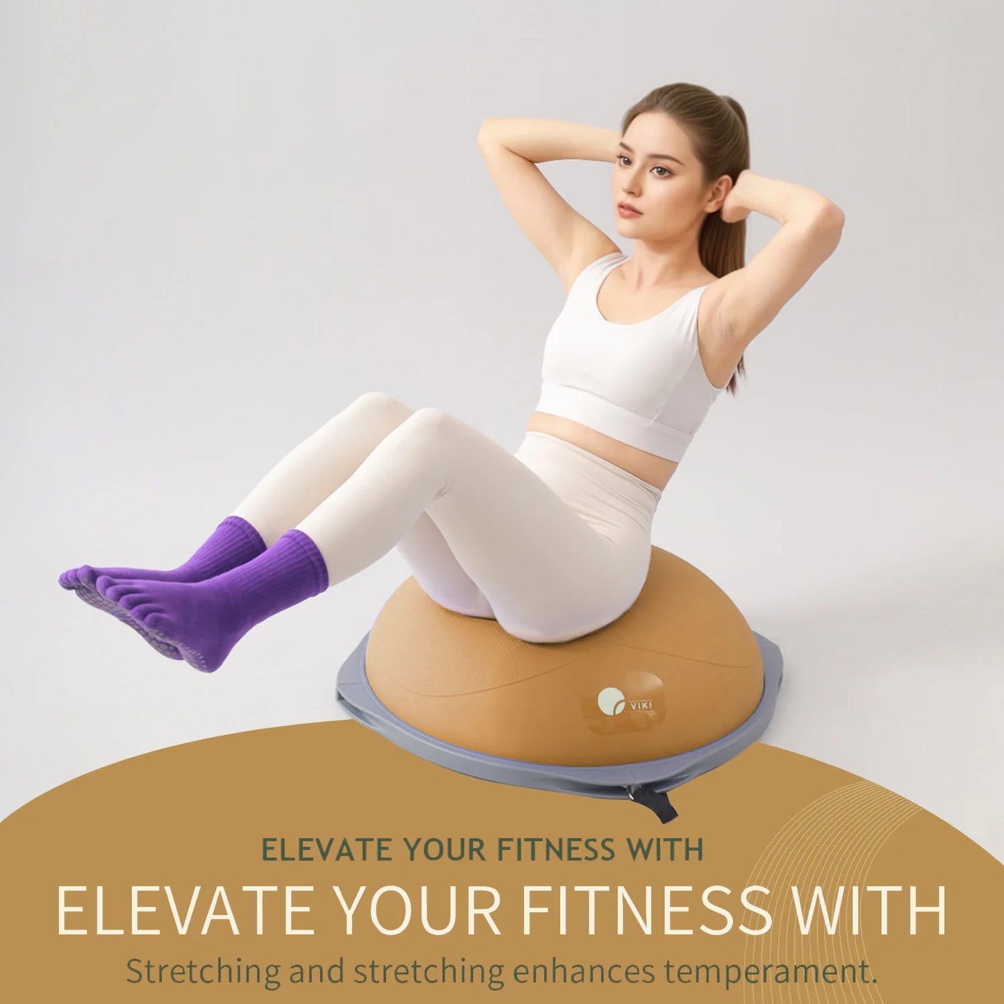Home Balance Ball and Half Ball Trainer for Core Yoga Workout