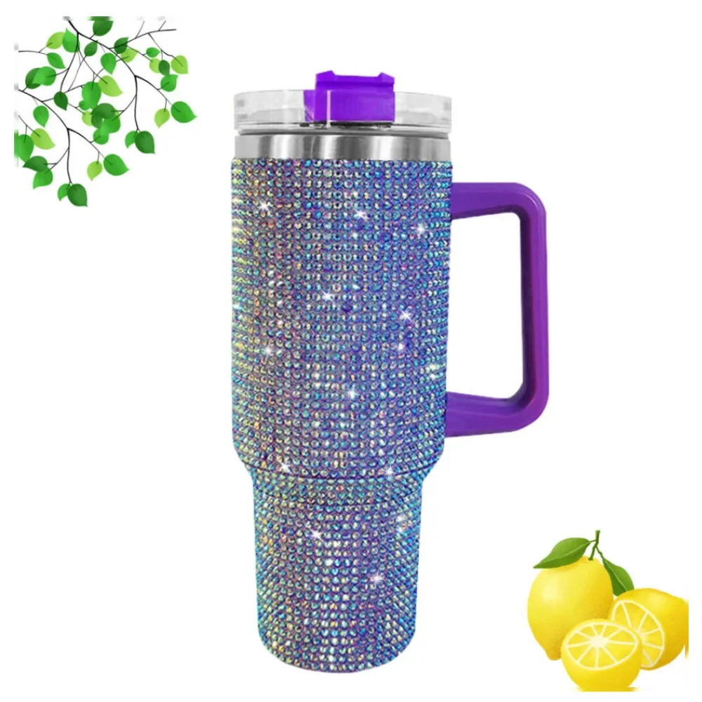 Stainless Steel Insulated Mug With Handle And Straw Lid Double Wall