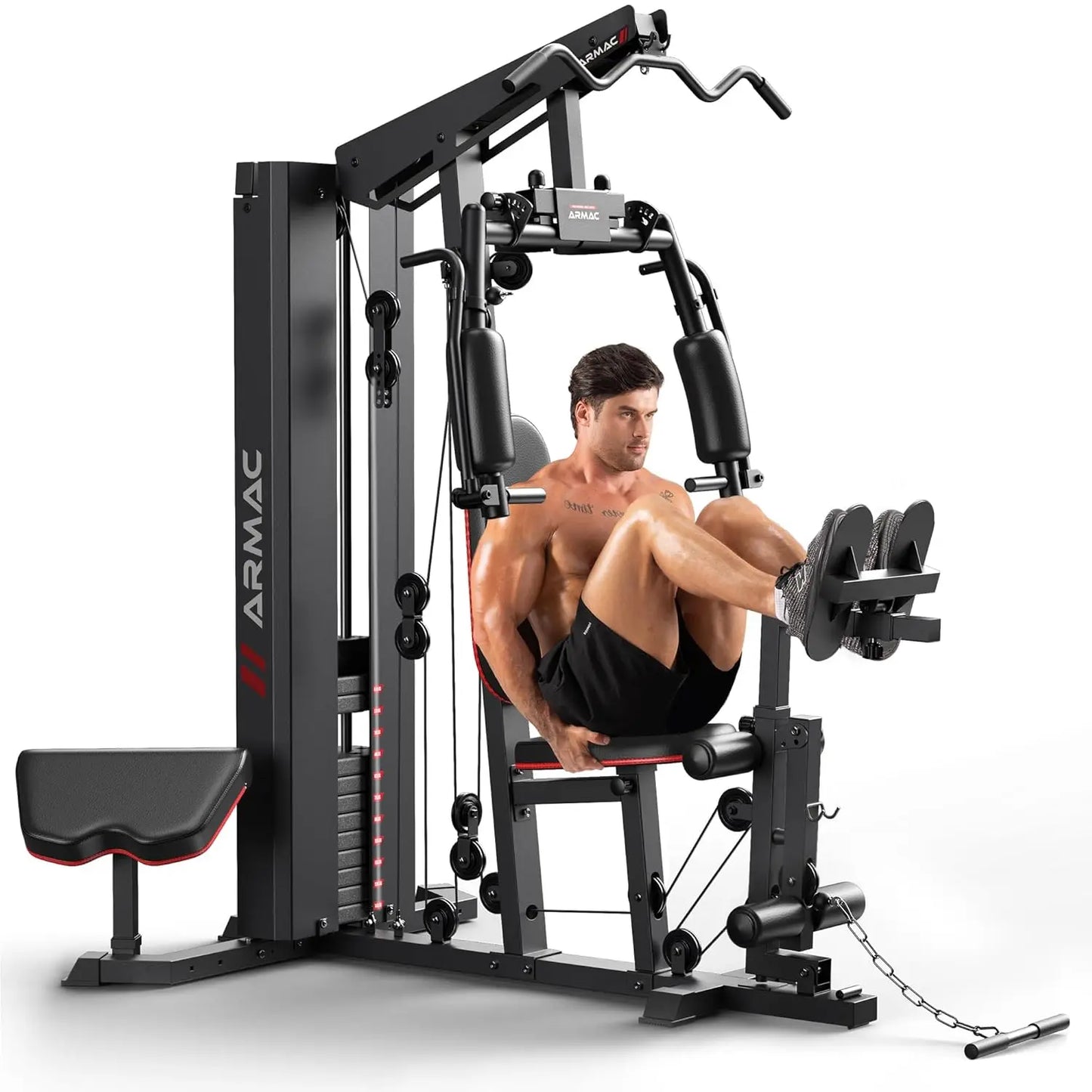 Home Gym Strength Machine With 150 Lbs Weight Stack Pulley