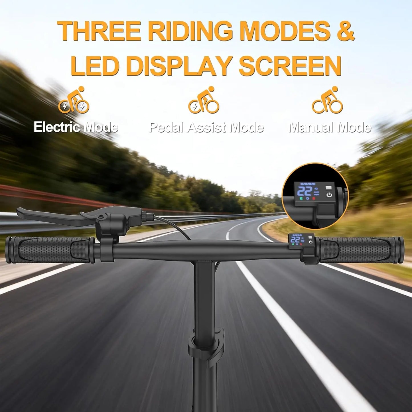 Ladped Foldable Electric Bike 500W 48V Two Seat Range 30mi