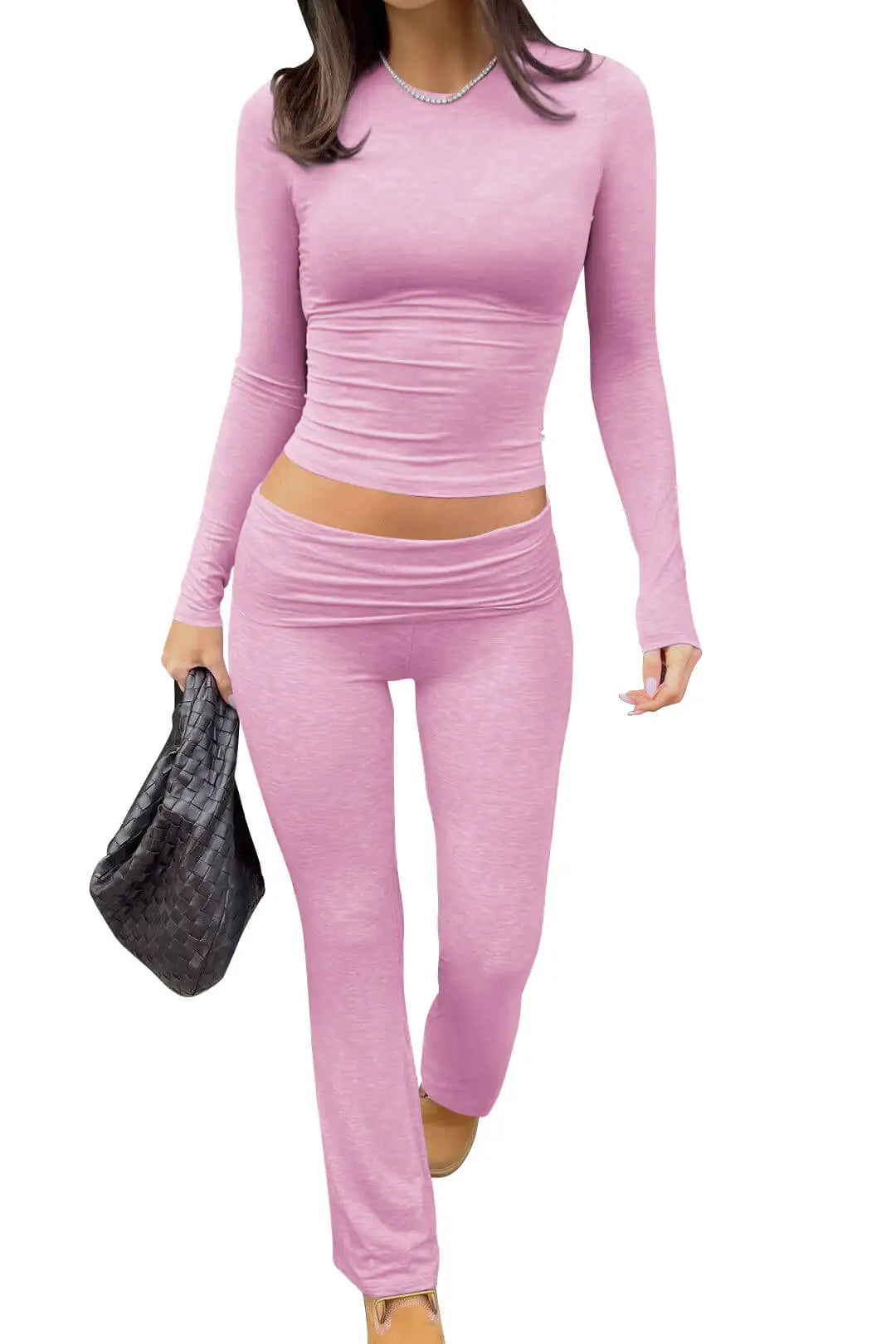 Women's Yoga Two-Piece Long-Sleeve Wide-Leg Active Set