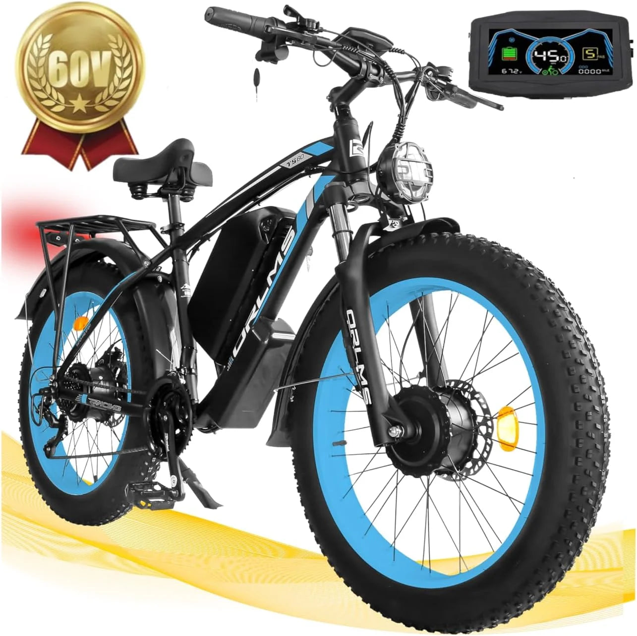 TS60 5000W Dual Motor EBike 60V 25Ah Battery Alloy Frame